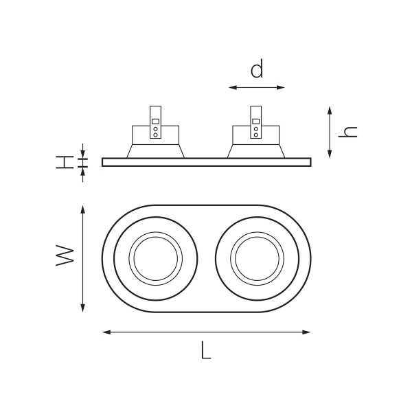 Комплект из светильников и рамки Lightstar Domino Round (214657+214607+214607) D6570707