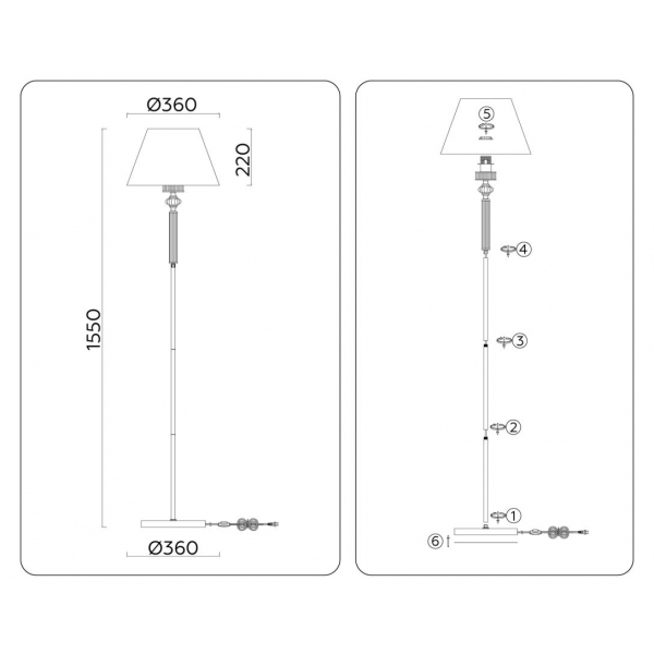 Торшер Ambrella light High Light LH71028