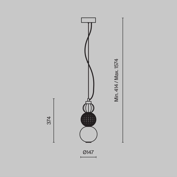 Подвесной светодиодный светильник Maytoni Collar P069PL-L16CH3K