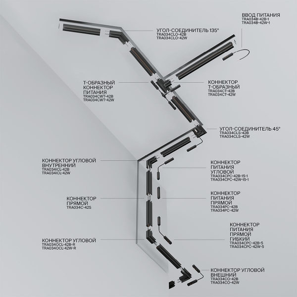 Шинопровод встраиваемый под ГКЛ Maytoni Technical Exility Busbur TRX034-421.12W