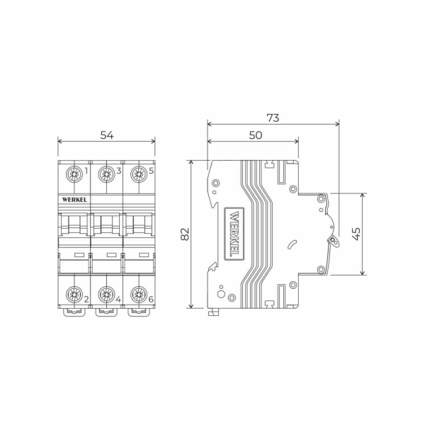 Автоматический выключатель Werkel 3P 16А C 4,5кА W903P164 4690389192678