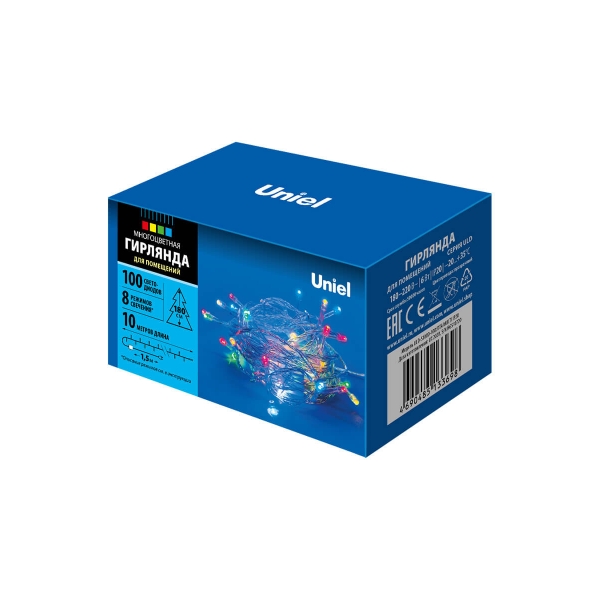 Светодиодная гирлянда Uniel 220V разноцветный ULD-S1000-100/DTA Multi IP20 UL-00007199