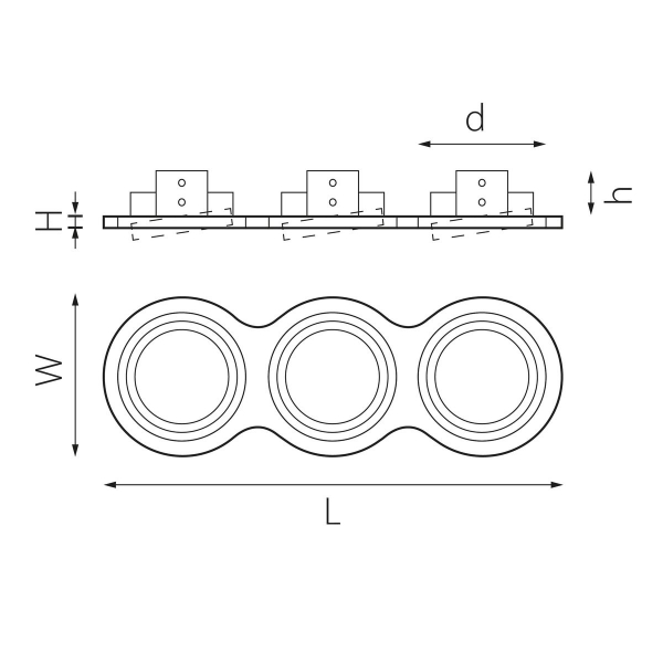 Комплект из светильника и рамки Lightstar Intero 111 (217936+217907+217907+217907) i936070707