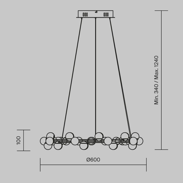 Подвесная светодиодная люстра Maytoni Tessara MOD081PL-L50G3K