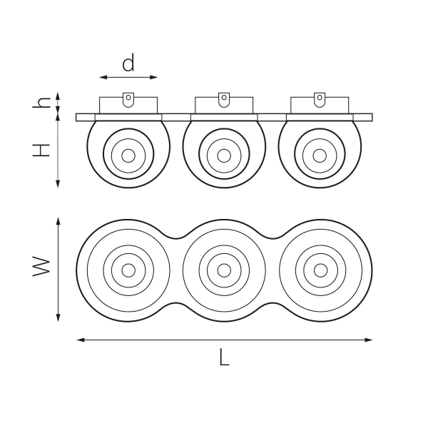 Комплект из светильника и рамки Lightstar Intero Ball (217637+217074+217074+217074) i637747474