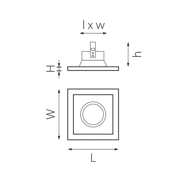 Комплект из светильника и рамки Lightstar Domino Quadro (214517+214506) D51706