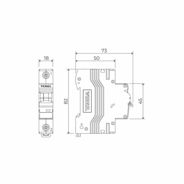 Автоматический выключатель Werkel 1P 40А C 6кА W901P406 4690389192715