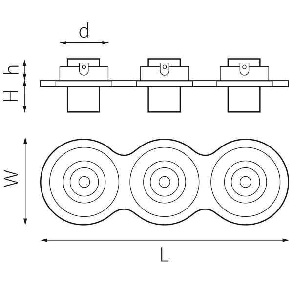 Комплект из светильника и рамки Lightstar Intero Tubo (217636+217164+217164+217164) i636164