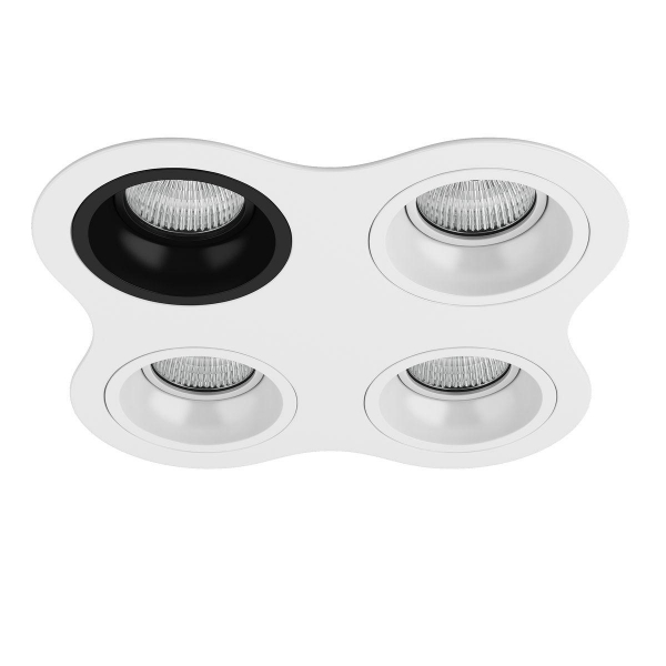 Комплект из светильников и рамки Lightstar Domino Round (214646+214607+214606+214606+214606) D64607060606