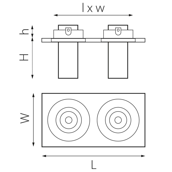 Комплект из светильника и рамки Lightstar Intero Tubo (217527+217274+217274) i527274