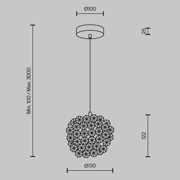 Подвесной светильник Maytoni MOD487PL-01BS