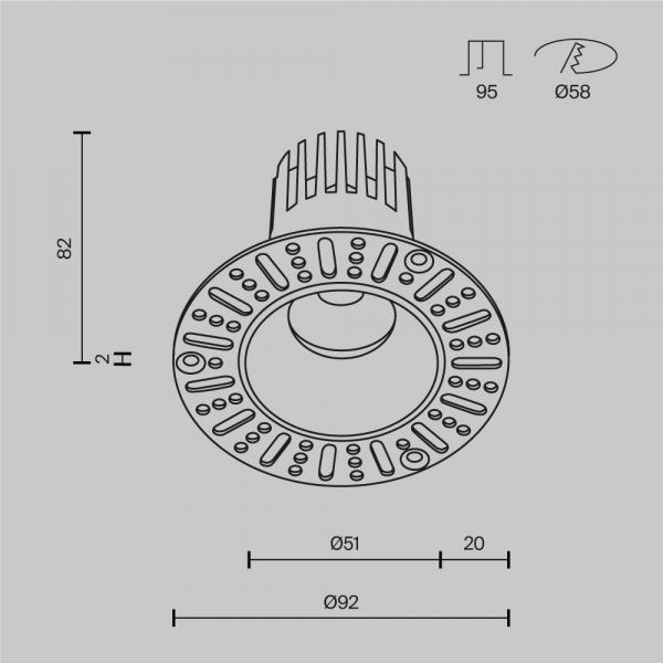 Встраиваемый светильник Maytoni Technical DL124-10W-3K-TRS-B