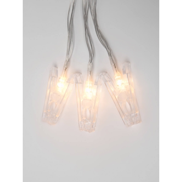 Светодиодная гирлянда Uniel Прищепки теплый белый ULD-S0200-010/STB/2AA Warm White IP20 Clips UL-00005484