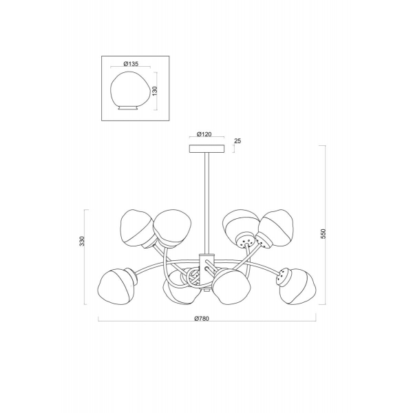 Люстра Freya FR8017PL-08MG
