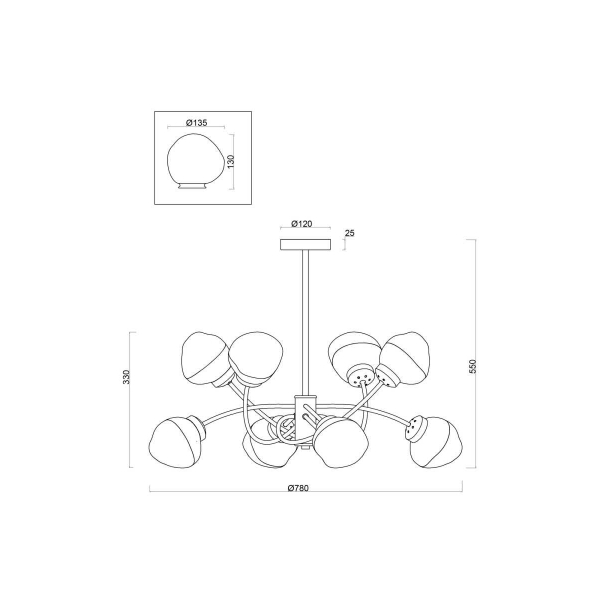 Люстра Freya FR8017PL-08MG