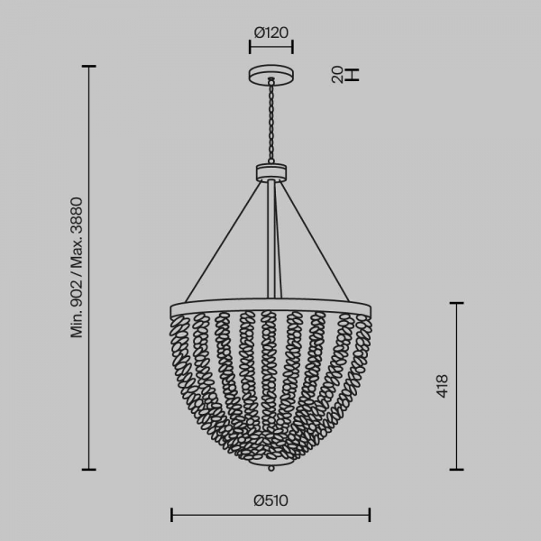 Подвесной светильник Maytoni MOD440PL-06BS