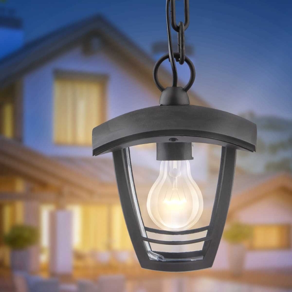 Садово-парковый светильник ЭРА «Марсель» НСУ 07-40-001 черный 4-гранный подвесной IP44 Е27 max60Вт Б0051193