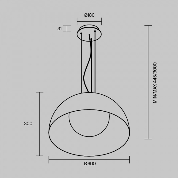 Подвесной светильник Maytoni MOD472PL-L33B3K
