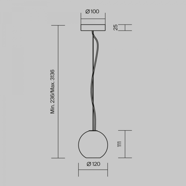 Подвесной светильник Maytoni MOD461PL-01GR