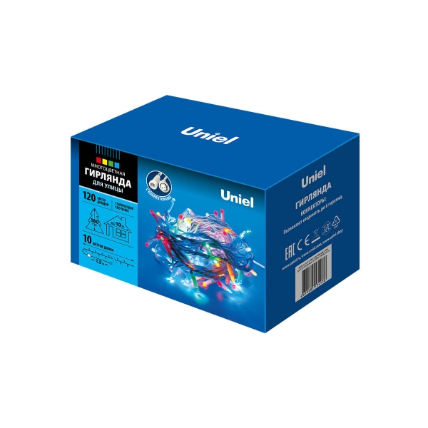 Уличная светодиодная гирлянда Uniel 220V разноцветный ULD-S1000-120/SWK Multi IP67 UL-00007202