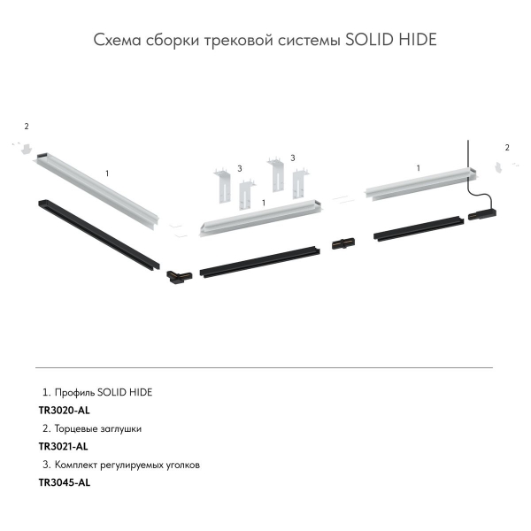 Торцевая заглушка для профиля Denkirs Solid Hide TR3021-AL