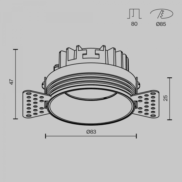 Встраиваемый светильник Maytoni Technical DL055-8W3-4-6K-TRS-B