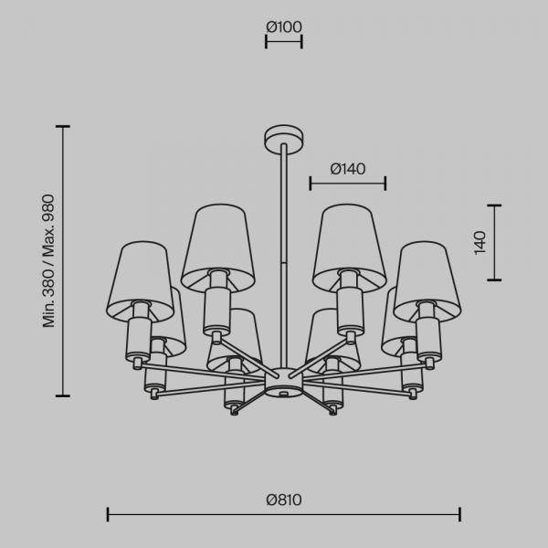 Подвесной светильник Maytoni MOD483PL-08BS