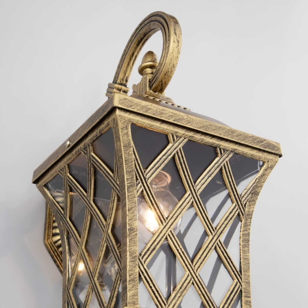 Уличный настенный светильник Elektrostandard Cassiopeya D черное золото a025295