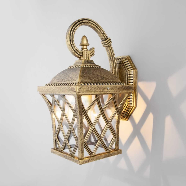 Уличный настенный светильник Elektrostandard Cassiopeya D черное золото a025295