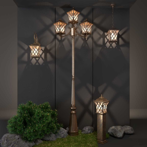 Уличный настенный светильник Elektrostandard Cassiopeya D черное золото a025295