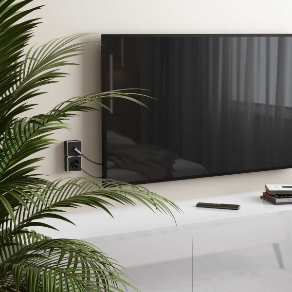 ТВ-розетка оконечная Werkel Gallant черный/хром W5083035 4690389164767