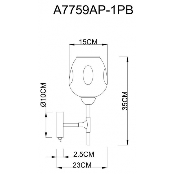 Бра Arte Lamp Yuka Smoky A7759AP-1PB