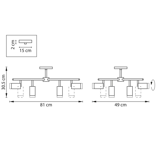 Комплект с потолочной люстрой Lightstar Rullo (571728+214437-4+214436-4+202430-8) LR7283643740