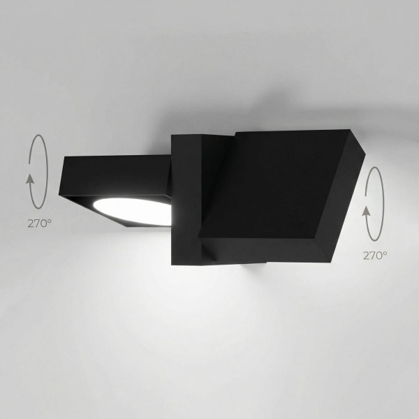 Садово-парковый настенный светодиодный cветильник Elektrostandard Twin 35170/D черный a064384