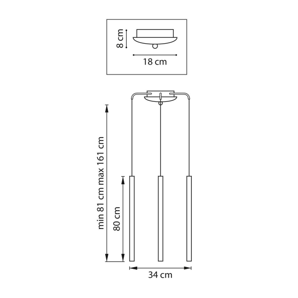 Комплект с подвесной люстрой Lightstar Tubo (574713+747443 (3 шт) L3T747443