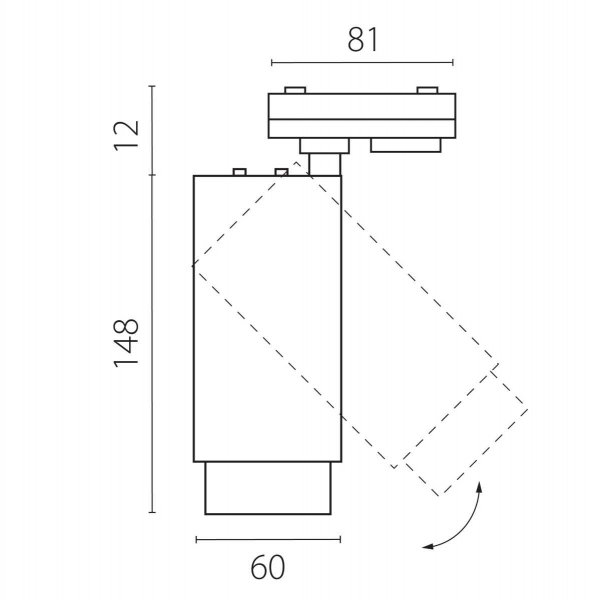 Светильник светодиодный трековый профессиональный с выбором мощности, цветовой температуры и угла освещения д/трековых систем BARRA Fuoco P+CCT L
