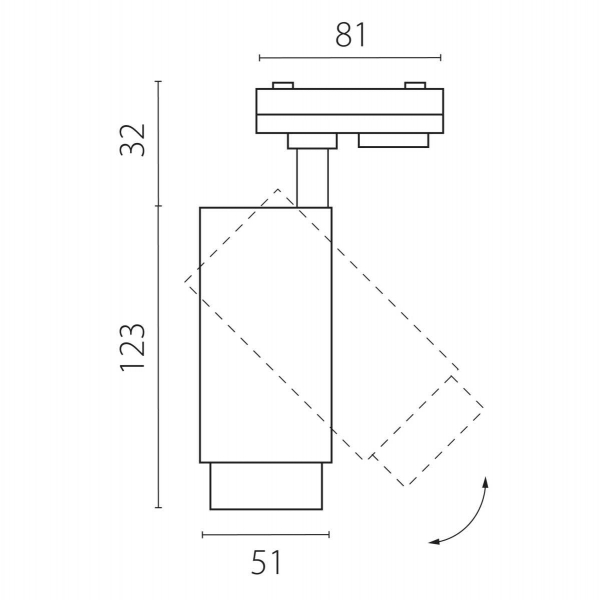 Светильник светодиодный трековый профессиональный с выбором мощности, цветовой температуры и угла освещения д/трековых систем BARRA Fuoco P+CCT L