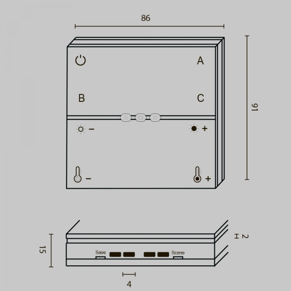 Беспроводная панель управления Maytoni Technical Smart home DRC034-8-W