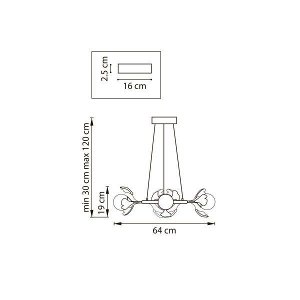 Люстра подвесная Ceramo BW Lightstar 799067