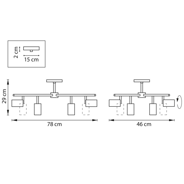 Комплект с потолочной люстрой Lightstar Rullo (571728+214437-4+214436-4) LR728364374