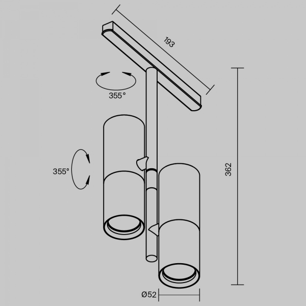 Трековый светодиодный светильник Maytoni Technical Magnetic Exility Elti Duo TR005-4-2X12W-DS-BW