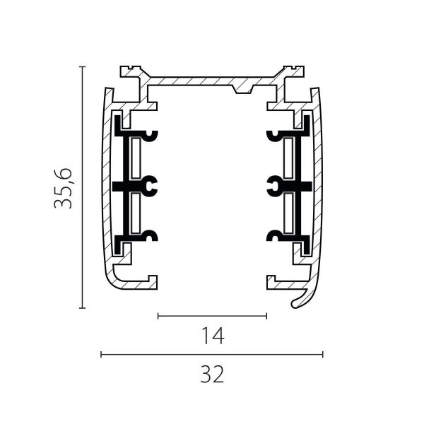 Трек четырехконтактный 3-фазный стыковочными пазами (плоские медные жилы), 2м Quattro Lightstar 504028-F