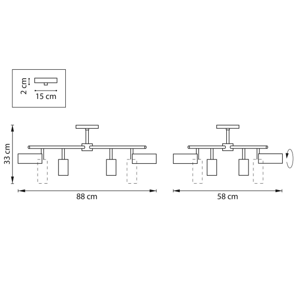 Комплект с потолочной люстрой Lightstar Rullo (571728+214437-4+214486-4) LR728374864
