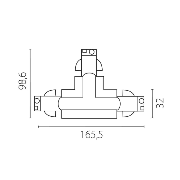 Соединение левое тройное перекидное с подводом питания к треку 5040xx-(F)/(R) Quattro Lightstar 504136-FRPSL