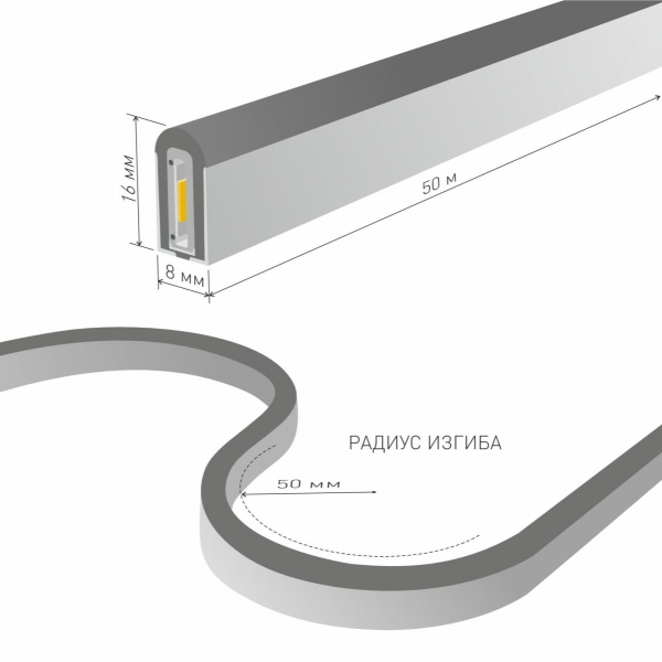 Гибкий неон Elektrostandard 9,6W/m 120LED/m 2835SMD дневной белый 50M a052994