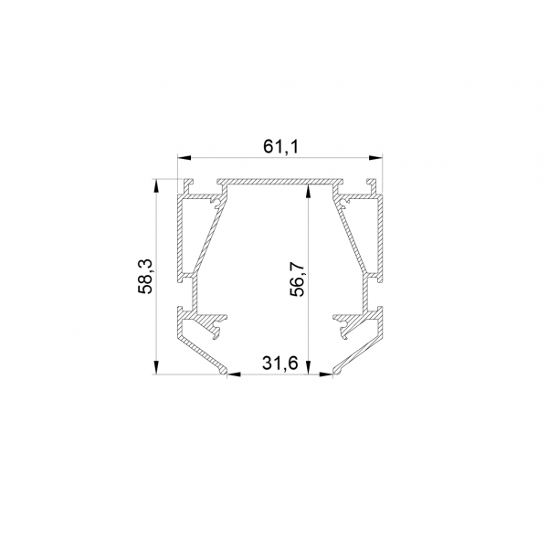 Профиль алюминиевый в натяжной потолок Teta Lightstar 505430