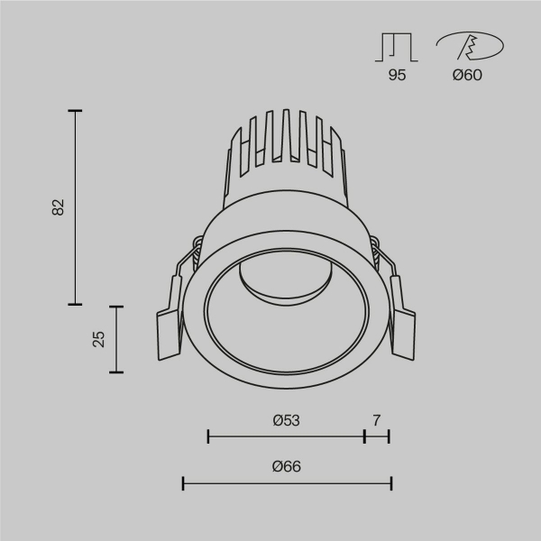 Встраиваемый светильник Maytoni Technical Dip DL115-10W-4K-W