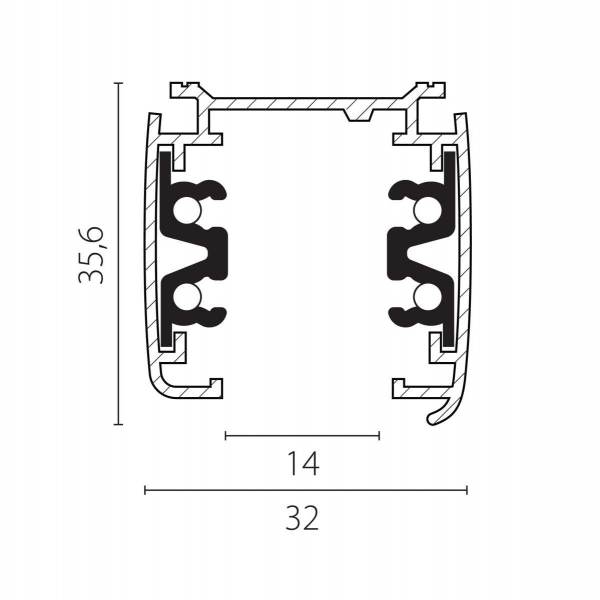 Трек четырехконтактный 3-фазный стыковочными пазами (круглые медные жилы), 2м Quattro Lightstar 504025-R