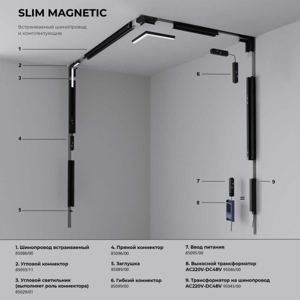 Трековый светодиодный светильник Elektrostandard Slim Magnetic Solo 85055/01 черный a063498