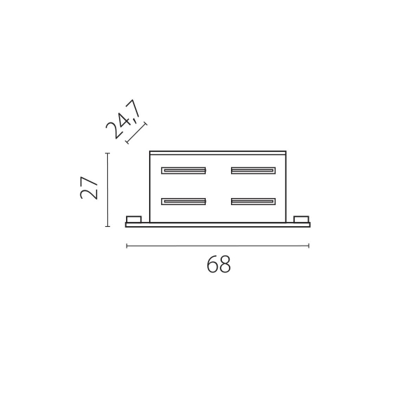 Соединитель прямой к треку 5040xx-(F)/(R) Quattro Lightstar 504107-FR